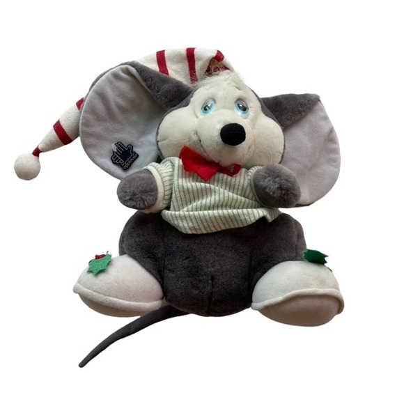Vintage Applause Plush Stuffed Animal Mouse Sugarplum 1988 Christmas toy - Picture 9 of 9